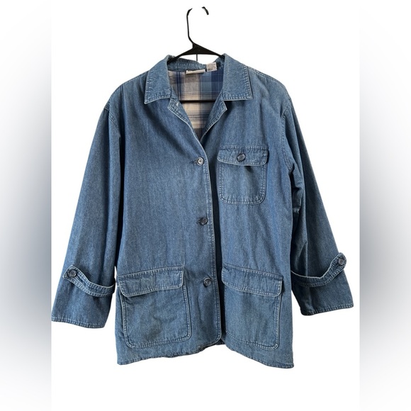 Vintage Alfred Dunner blue denim Jean jacket with pockets - Picture 1 of 5